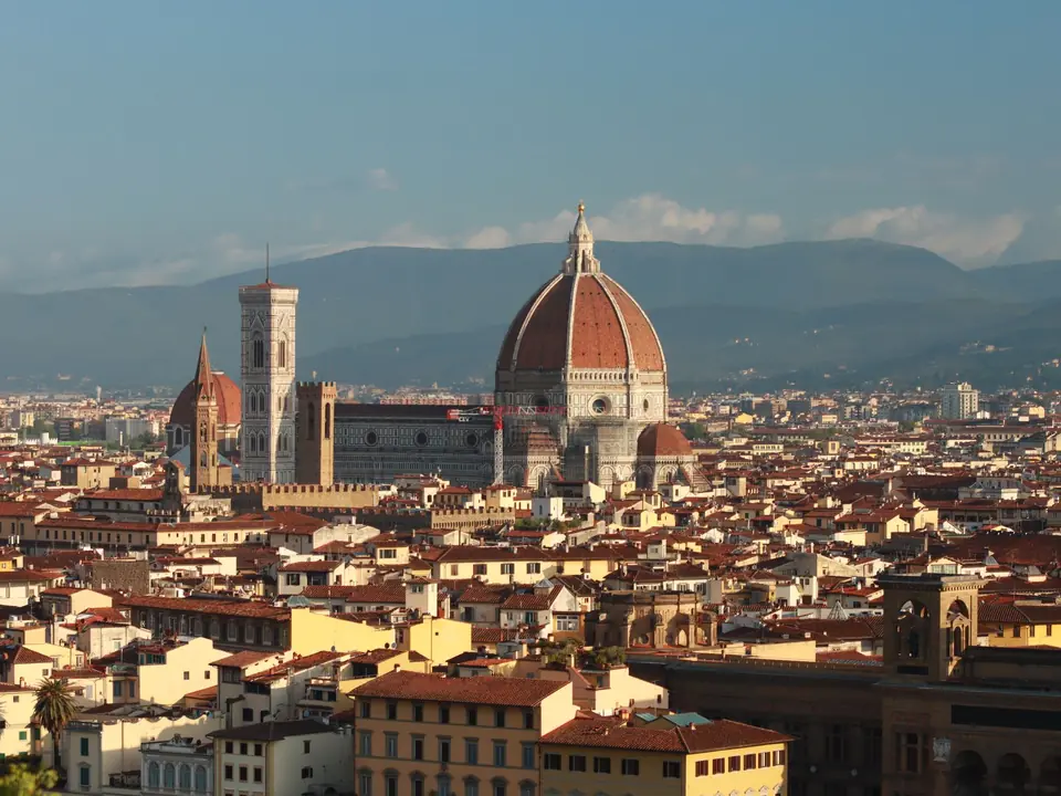 A stunning view of Florence with the iconic Santa Maria del Fiore Cathedral